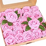 Artificial Flowers 25pcs Real Looking Peach Foam