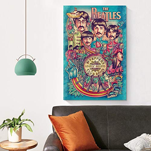 XYDQ The Beatles Band Rock UK Poster sur toile et décoration murale 60 x 90 cm - Les Beatles, Paul McCartney, John Lennon, RIngo Starr, George Harrison XYDQ The Beatles Band Rock UK Poster sur toile et décoration murale 60 x 90 cm – Image 5