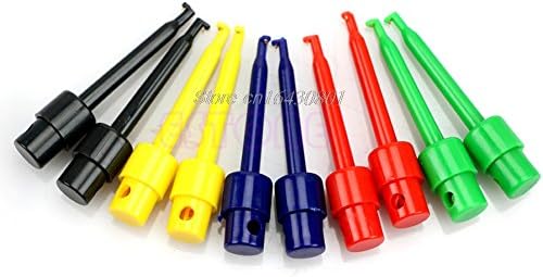 BIN BON - 10Pcs Lead Wire Kit Test Hook Clip Grabbers Test Probe SMT/SMD for Multimeter S08