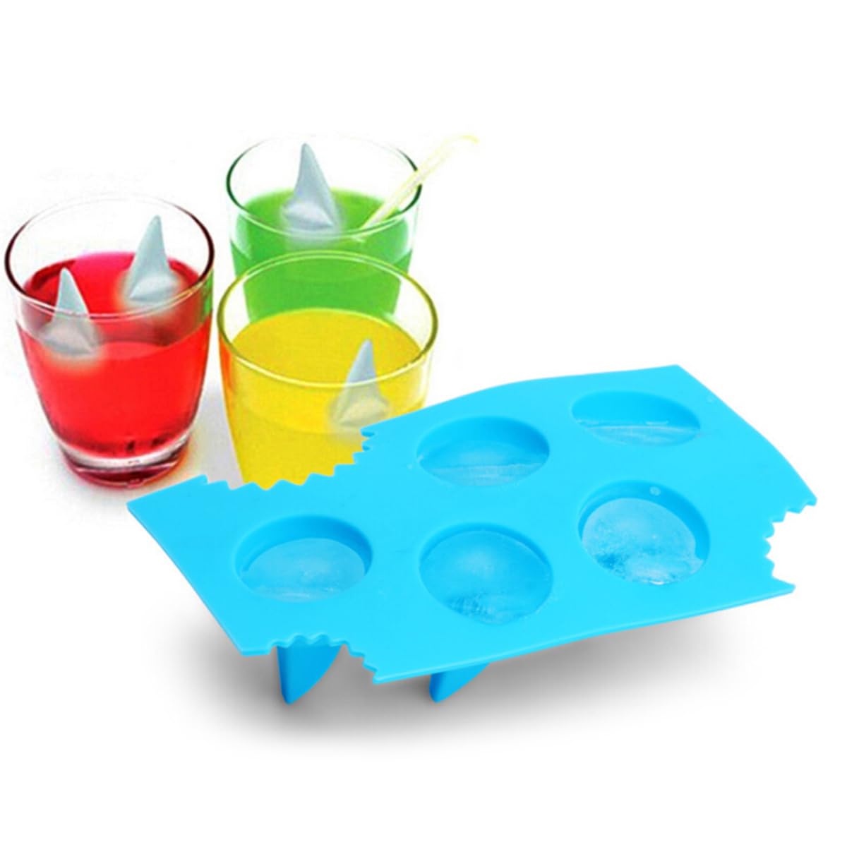 MAGICLULU Ice Cube Mold Shark Fin Mold Silicone Ice Cube Trays Shark Chocolate Mould Shark Mold Fun Ice Cube Trays Ice Cube Maker Shark for Shark Lovers Blue