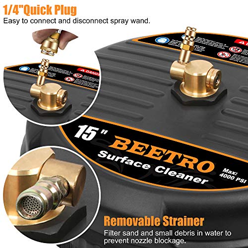 BEETRO 15 inch Pressure Washer Surface Cleaner with Pressure Washer