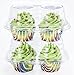 Katgely 2 Compartment Cupcake Container - Deep Cupcake Carrier Holder Box - BPA-Free - Clear Plastic Stackable (50)