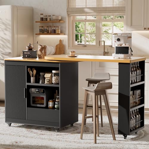 Rolling Kitchen Island with 360 Swivel Kitchen