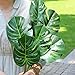 Ahvoler Artificial Palm Leaves Tropical Monstera Leaf Stem Plant for Room Decor Hawaiian Jungle Green Party Decorations, 3 pcs 24.5 