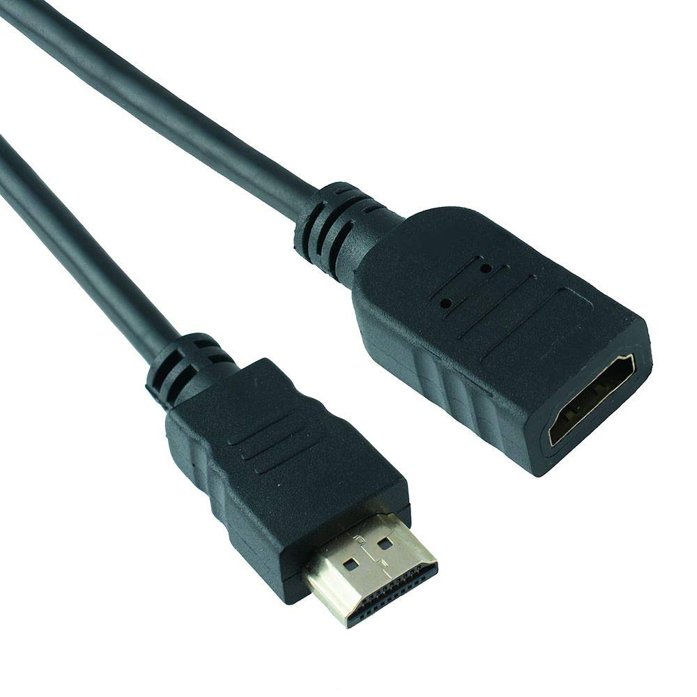 2m Gold Plated HDMI Extension Cable Lead Male to Female (2m Long)