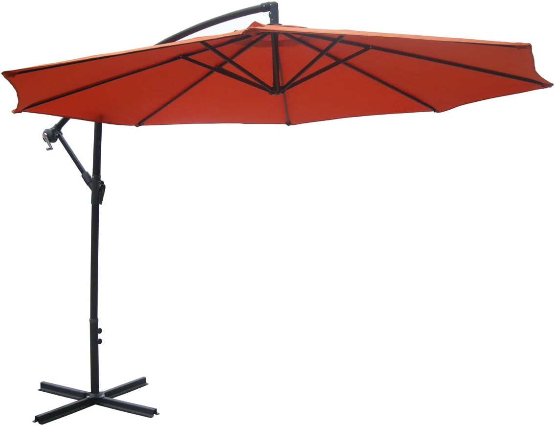 Zest Avenue 10-ft Orange Aluminum Patio Offset Umbrella
