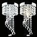 Surpars House Flush Mount 1-Light Crystal Chandelier Silver Pendant Light