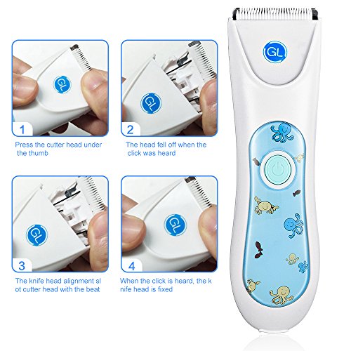 Gland Kids Hair Trimmer, Professional Cordless Hair Clipper for Baby Children Infant Haircut, Waterproof Ultra Slient (Blue)