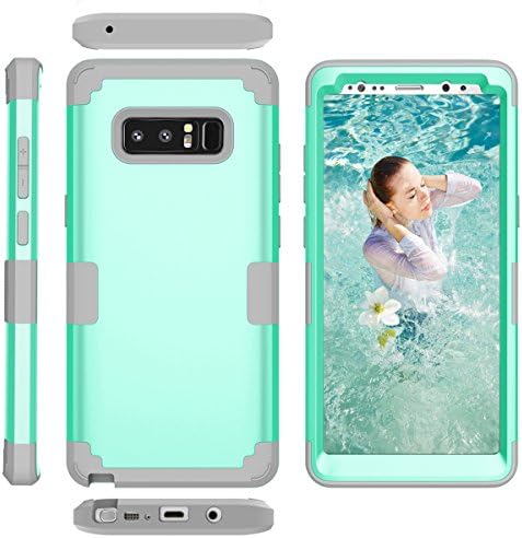 Galaxy Note 8 case, ChuanShen 3in1Hybrid Rugged PC Bumper Anti-scratch Armor Full Body Heavy Duty High Impact Protection Shockproof Cover Case for Samsung Galaxy Note 8 case (C1D green+gray)