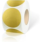 STARLIBOO Gold Stickers, Dot Stickers 1.5 Inch, Permanent Color Code Dot Sticker, 600Pcs Garage Sale Price Sticker, Round Dot Labels for Office, Classroom