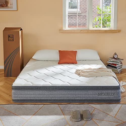 Molblly King Mattress, 14 Inch CoolingGel Memory Foam and Individually