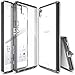 Ringke Fusion Compatible with Xperia Z5 Case Crystal Clear PC Back TPU Bumper with Screen Protector Drop Protection, Shock Absorption Technology Attached Dust Cap - Smoke Black