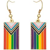 Heart Shape Pride Dangle Earrings Gay and Lesbian LGBT Pride Gifts Jewelry