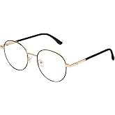 Dollger Round Blue Light Blocking Glasses for Women Men Circle Clear Lens Metal Frame Computer Gaming Eyeglasses Blue Light Glasses