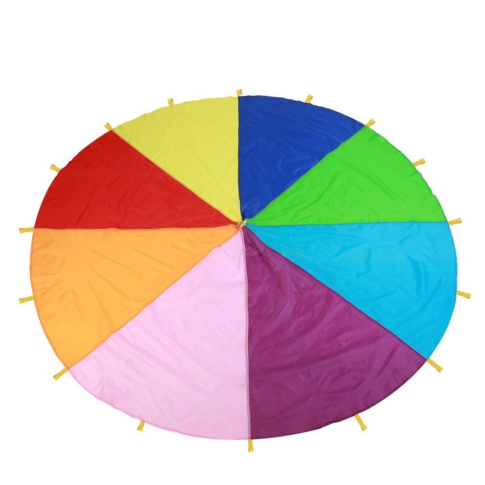 Wifehelper Parachute Play Tent Kids Game Play Multi-Color Rainbow Parachute Children Outdoor Game Indoor&Outdoor Picnic Blanket Mats Party Sports Activities Group Exercise(6m)