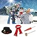 iBaseToy Snowman Making Kit - Includes Hat Scarf Carrot-Nose Tobacco Pipe and Black Dots for Eyes Mouth Buttons