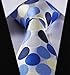 HISDERN Mens Blue Ties Classic Woven Tie and Pocket Square Formal Business Polka Dot Neckties Handkerchief Wedding Party Silk Ties for Men