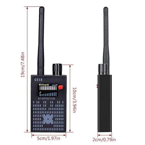 createjia Anti-Espía Amplification Señal Detector Espía Bug Cámara Inalámbrica Detector Espía Detector Dispositivo Espía Cámara Inalámbrico Oculto: ...