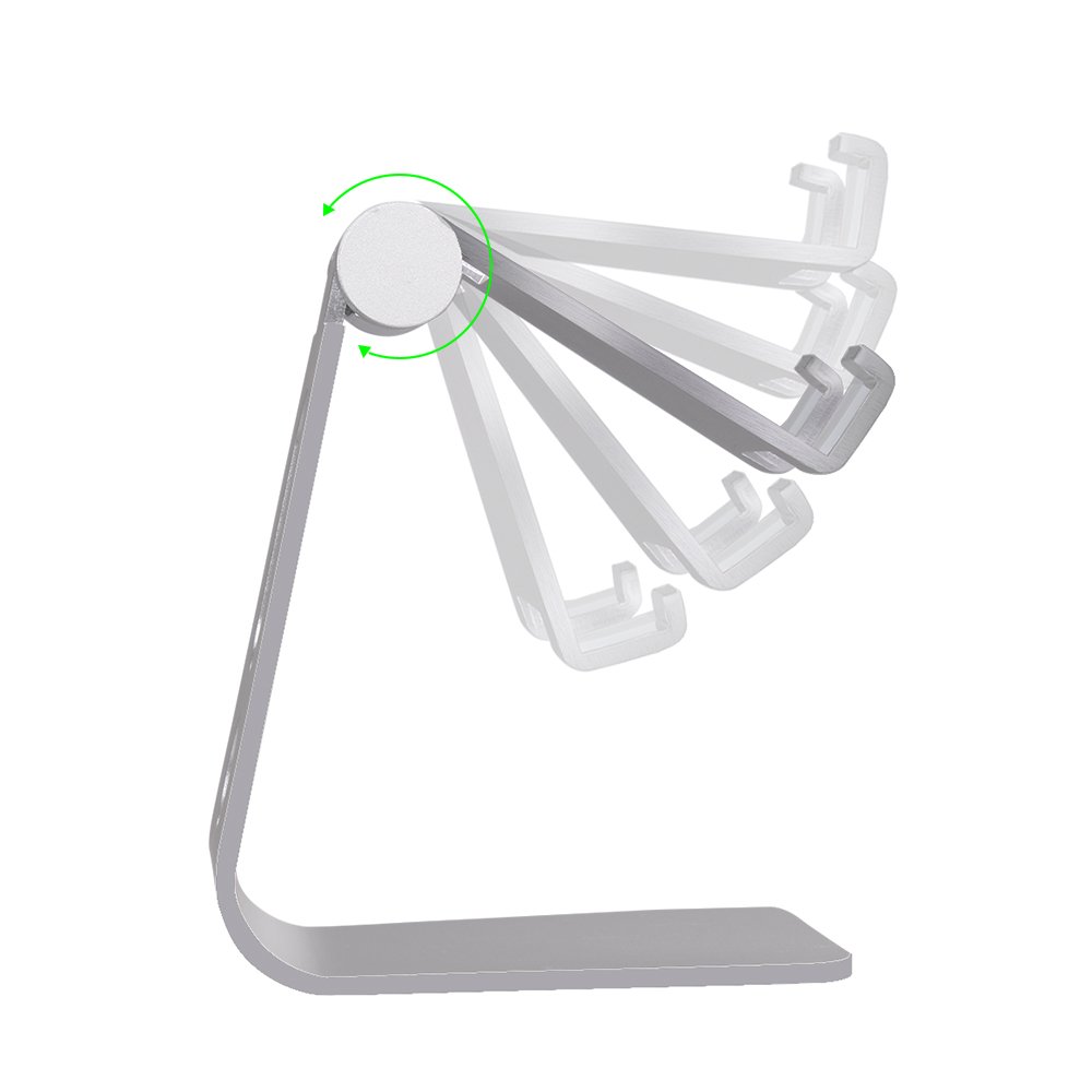 Cell Phone Holder Mfeel Adjustable Phone Stand Tablet Holder for iPhone 8 X 7 Plus 6 6S 5 5S, iPad 2/3 Air Mini Samsung Galaxy S8 S7,Switch Accessories Desk- Bright Sliver
