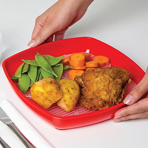 Sistema Microwave Collection Plate with Removable Steaming Rack, Large