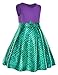 Princess Mermaid Green Dress Costumes for Toddler Little Girls with Headband,Crown,Mace,Gloves,Necklace,Earrings 2T 3T