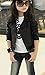 EGELEXY Big Girl's Classic Style Lapel Neck Slim Spring PU Leather Zipper Jacket Coat (9-10T, Black)