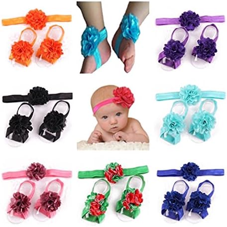 Baby Girl Infant Toddler Barefoot Sandals Foot Flower Lovinglove