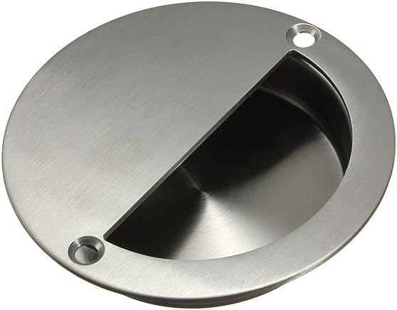 Flush Barn Door Handle Pull Grab Circular 90 mm Stainless Steel Knob for Sliding Wood Cabinet Door