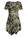 Lock and Love LL WT1063 Womens Short Sleeve All Over Tie-Dye Tunic Top XXL Olive