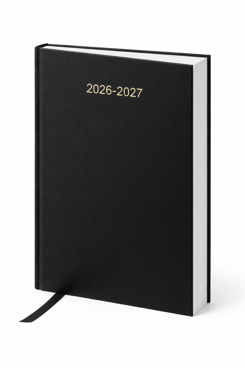 Academic Diary 2026-2027 A4 Day Per Page Planner – Student Planner Aug 2026–Jul 2027, Textured Hardcover School Diary with Ribbon Marker, Year Planners, Timetables, Notes Pages (Black, A4)