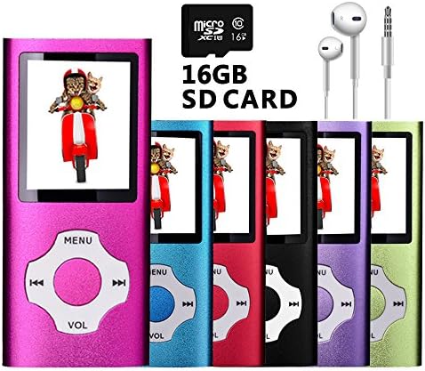 VOLGER DIGITAL 16GB Versatile Mini MP3 MP4 Music Player Internal Micro SD Card Lossless Sound Hi-Fi Entry Video Movie Player FM Radio Voice Recording Photo Viewer E-book Reader Media Player (Rose)