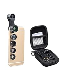 kit de lente de cámara que se engancha al teléfono celular universal 5 en 1 para iPhone 7 7 Plus 6s 6s Plus 6 5, Samsung S7 S7 edge y la mayoría de smartphones.