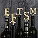 Monogram Wine Bottle Stopper, Gold Finish, Letter M Initial (M)