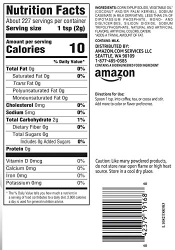 AMAZON SAVER, POWDERED NON-DAIRY ORIGINAL COFFEE CREAMER, FAT-FREE, 16 OZ