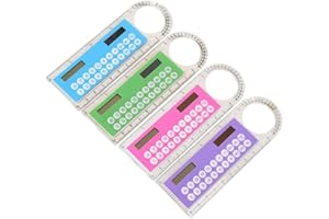 Mini Solar Transparent Ruler Calculator with Magnifier Student School Supplies Office Electronics Calculators Attractive