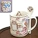 Bits and Pieces - 10 OZ Owl Mug with Teaspoon - Coffee and Tea Mug Comes in Beautiful Gift Box