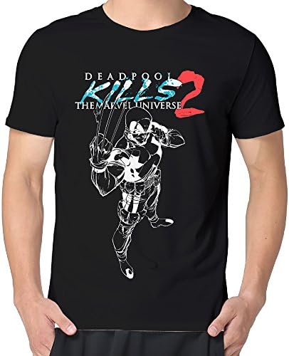 Deadpool Kills The Marvel Universe Logo Print Men's Short Sleeve T Shirts Design Crew Neck