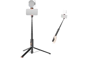 NEEWER 57.9" Selfie Stick Tripod Compatible with iPhone Samsung Android, Metal Portable Lightweight Travel Cell Phone Stand w