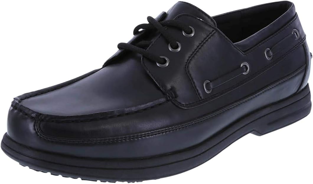 safeTstep Slip Resistant Men's Black Men's Bedford Boat Oxford 10 Regular Amazon.ca Shoes