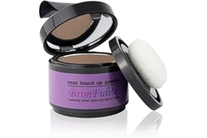 BRIMFULITE Root Touch Up Hair Color Quick Covering Hair Powder for Men and Women Stain-proof Windproof Gray Hair Cover Up with Compact Puff and Mirror 0.14 oz (Light Brown)