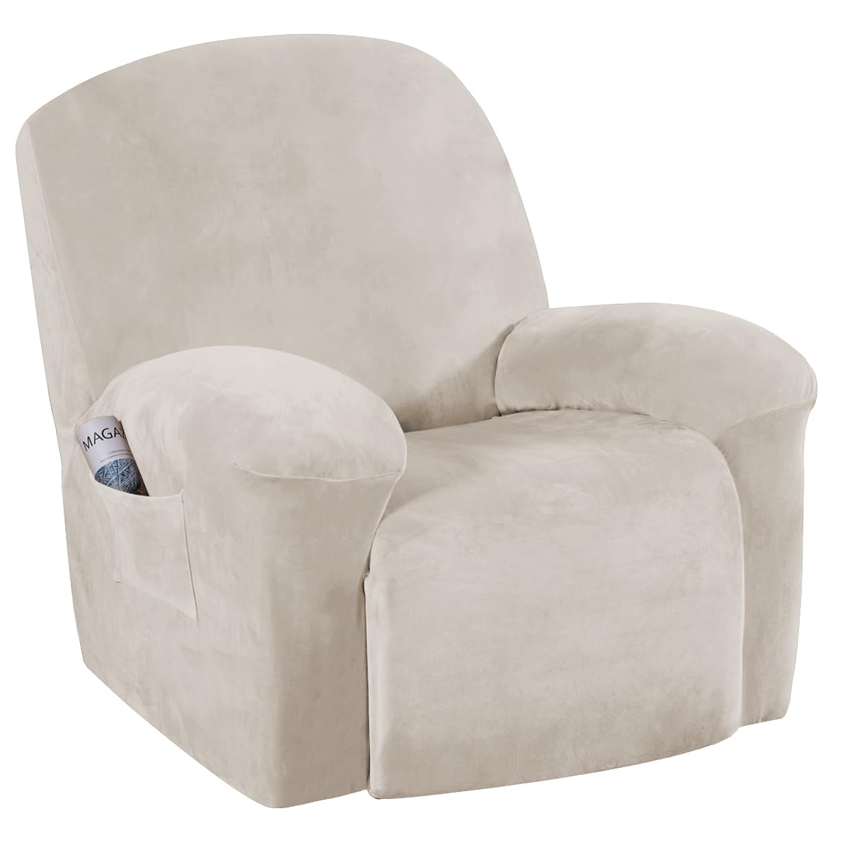 Photo 1 of H.VERSAILTEX Stretch Recliner Slipcovers Recliner Chair Cover Sofa Furniture Cover 1-Piece Modern Rich Velvet Form Fit Stylish Protector Feature Rich and Soft Fabric (French Oak, Large)
