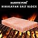 Majestic Pure Himalayan Salt Block - 100% Pure Pink Himalayan Salt, with Stainless Steel Holder, 12in x 8in x 1.5in