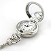 YouYouPifa Fashion Flower Pattern Pattern Silver Small Pocket Watch (White)