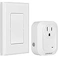 Suraielec Wireless Wall Switch Remote Control Outlet, No Wiring Needed, 100ft RF Range, Pre-Programmed, Expandable Remote Lig