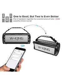 W KING Altavoces Bluetooth, altavoz Bluetooth inalámbrico portátil de 40 W, sonido envolvente TWS, tiempo de reproducción de 8 horas con batería integrada de 4000 mAh, perfecto para fiestas en casa al aire libre