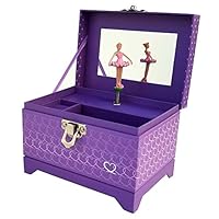 Heart Ballerina Music Box - Purple