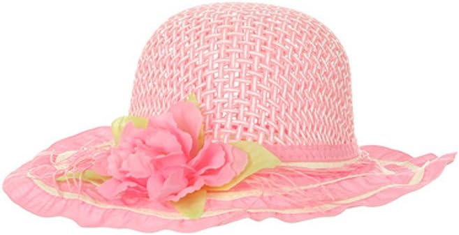 WonderfulDress Tea Party Hat with Flower-Pink-One Size
