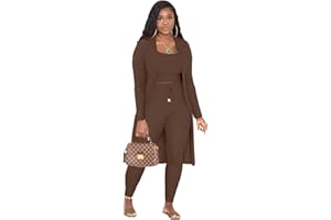 OCEANLUX Women's Two Piece Three Pcs Outfit Joggers Sets Long Sleeve Tracksuit Sweatpants Workout Sets