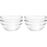 Iyulania 1.5 oz Mini Glass Bowls, 4Pc Little Condiment Dishes for Meal Prepping, Dipping Sauces, or Small Servings, Microwave and Dishwasher Safe