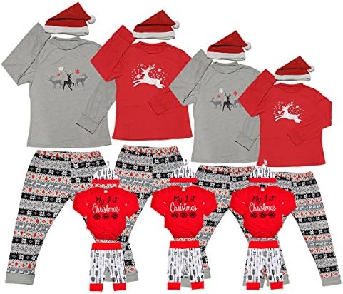 Matching Christmas Pjs For Family Xmas Thanksgiving Pajamas Sets Jammies For Women Kids Boys Couples Holiday Newborn Baby Moose Onesies Cute Pj Girl Striped Deer Mother Daughter Cotton Nightgown